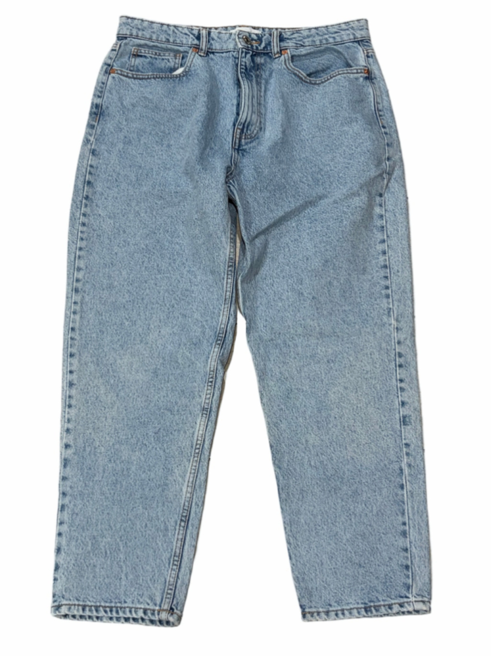Zara Light Wash High Rise Cropped Straight Leg Jeans US 12